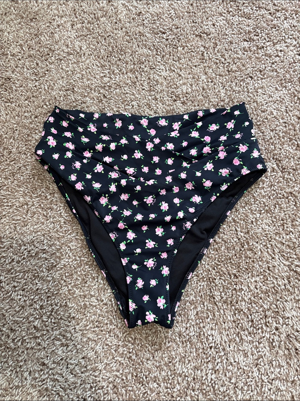 High-Waist Crossover Floral Bikini Bottoms